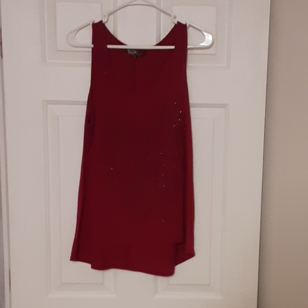 Burgendy tank top with jewels